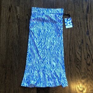 3/$10 Diane VonFurstenberg Ruched Hip Abstract Zebra Fit Flare Knit Ruffle Skirt